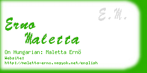 erno maletta business card